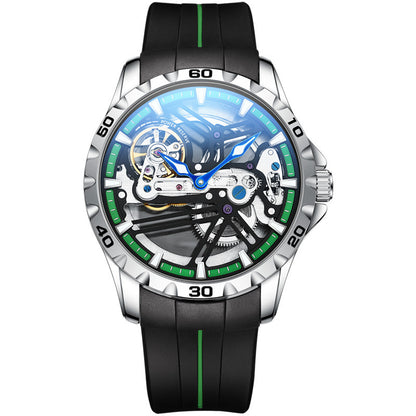 Ailang Watch Manufacturers Directly Supply Fully Automatic Mechanical Watches Vibrato Creative Hollow Men's Watch Generation Silicone Band Watch - GM Traders