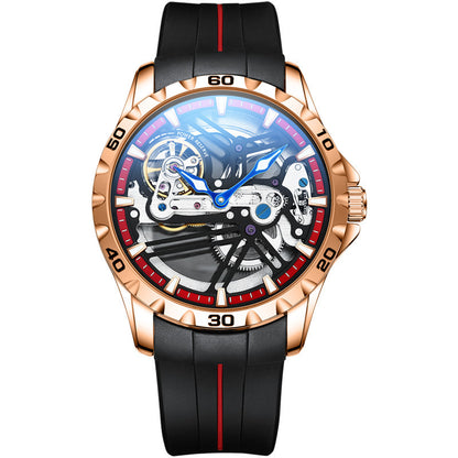 Ailang Watch Manufacturers Directly Supply Fully Automatic Mechanical Watches Vibrato Creative Hollow Men's Watch Generation Silicone Band Watch - GM Traders