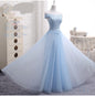 Women’s Long Blue Bridesmaid Dress – One-Shoulder Evening Gown - GM Traders