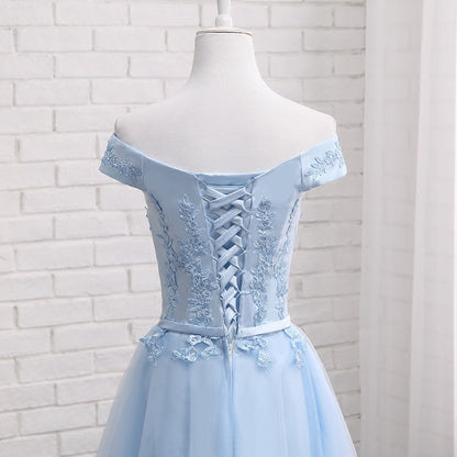 Women’s Long Blue Bridesmaid Dress – One-Shoulder Evening Gown - GM Traders