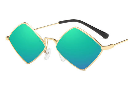 Retro Diamond Metal Sunglasses – Irregular Stylish Eyewear 🕶️✨ - GM Traders