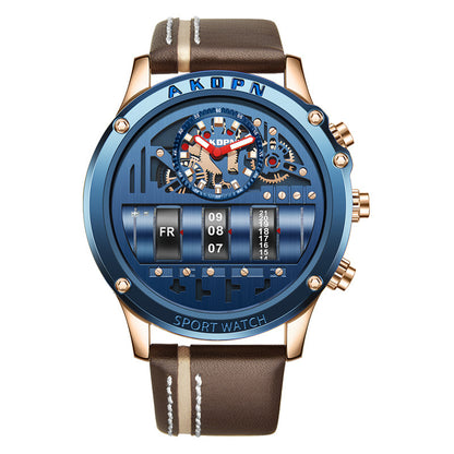 Uniquex Men Wrist Watches Leather Black Silver Creative - GM Traders
