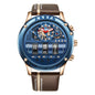 Uniquex Men Wrist Watches Leather Black Silver Creative - GM Traders