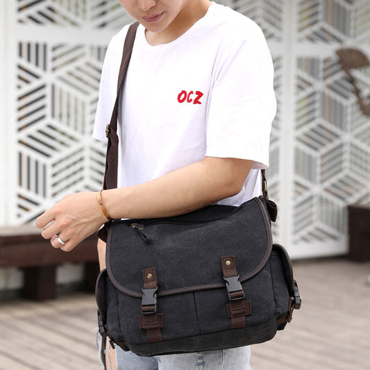 Men's Canvas Shoulder Bags Casual Men's Bags Messenger Bags Multifunctional Bags - GM Traders