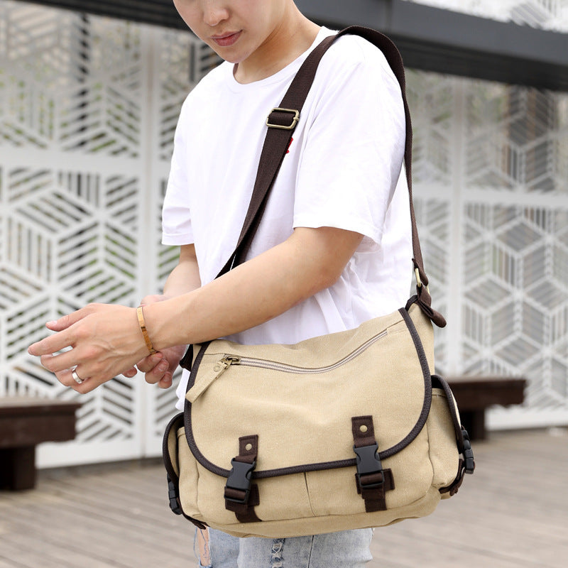 Men's Canvas Shoulder Bags Casual Men's Bags Messenger Bags Multifunctional Bags - GM Traders