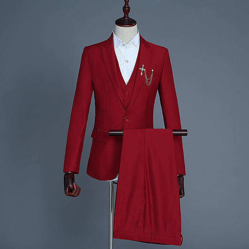 Men’s 3-Piece Suit – Groom & Best Man Formal Vest Set - GM Traders