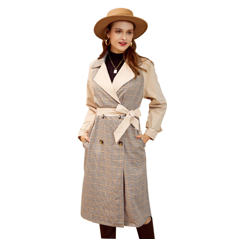 Pocket long lace up suit windbreaker jacket Khaki