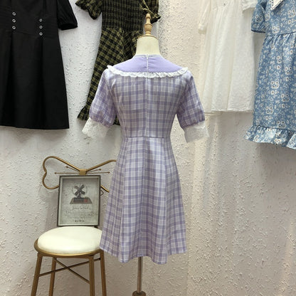French plaid dress women - GM Traders