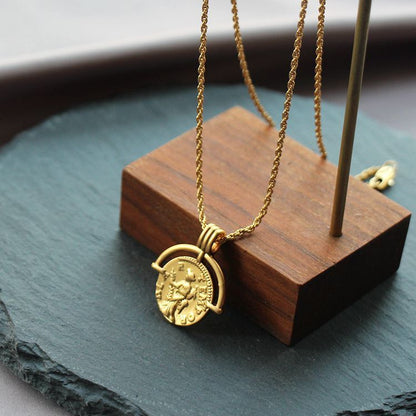 Clavicle chain sweater chain gold coin item coin necklace - GM Traders