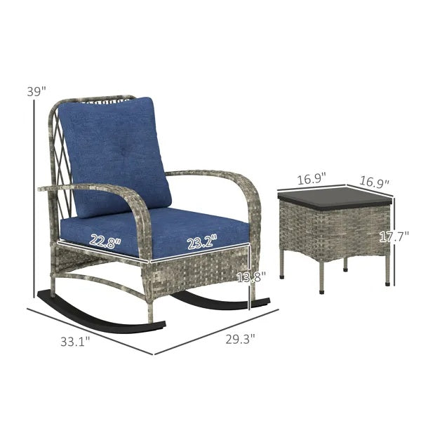 Rattan Chaise Lounge Chair, Wicker Patio Furniture Set