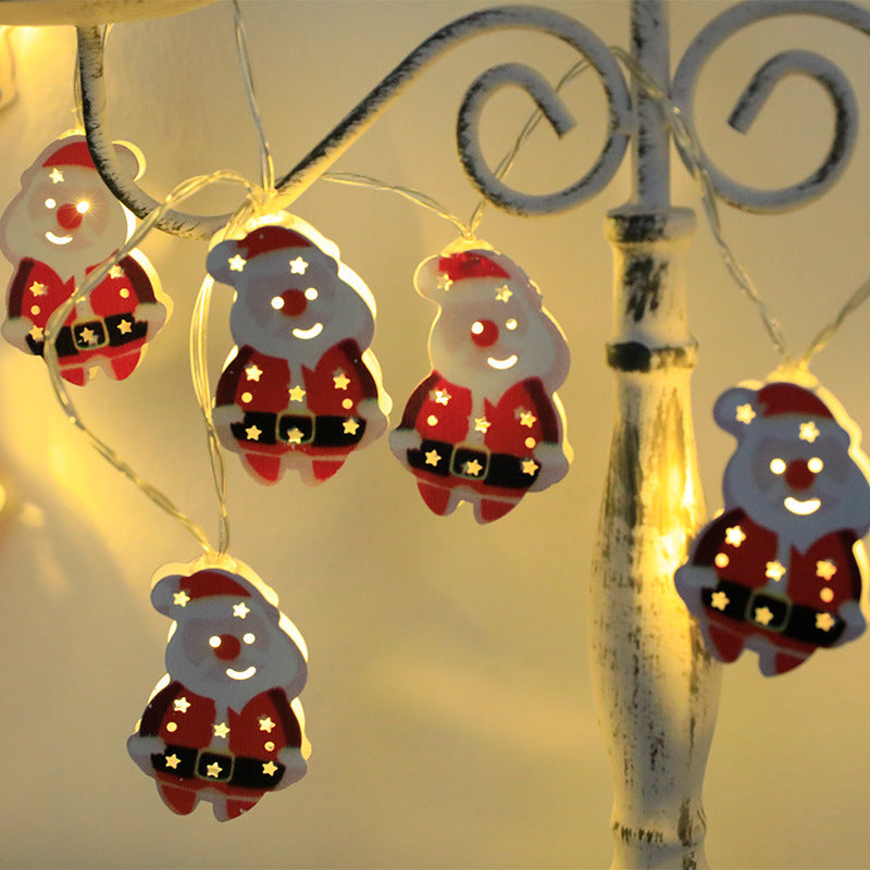 Christmas LED String Lights – Santa Claus, Elk & Snowman Ornaments for Home, Tree & Party Decoration