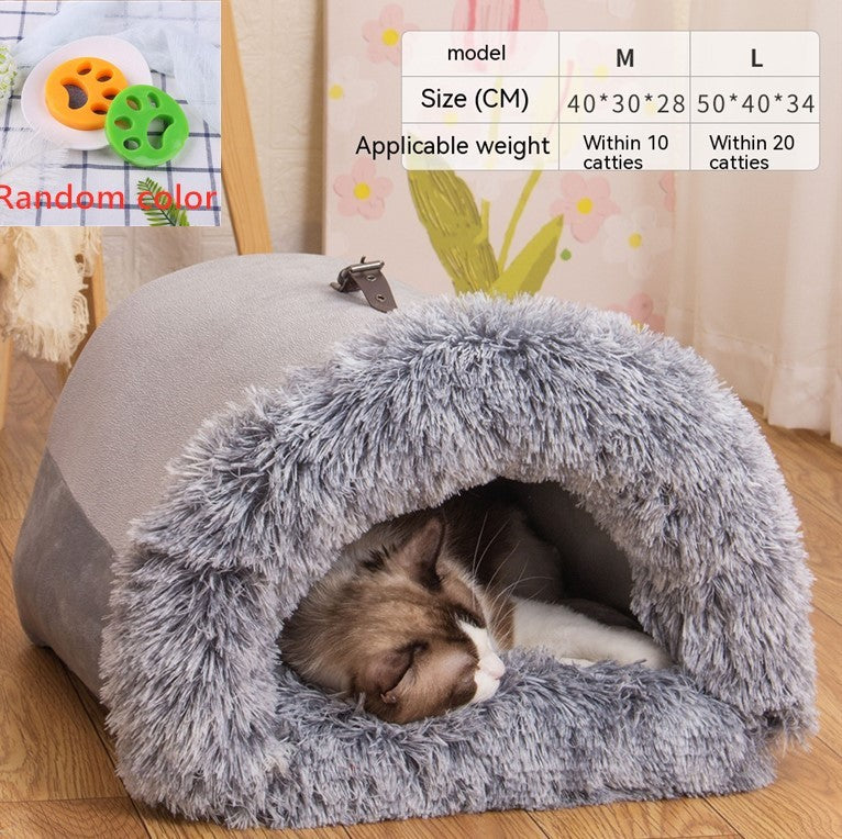 Portable Pet Nest for Dogs & Cats – Warm Autumn & Winter Plush Bed | Moisture-Proof Soft Pet House | Dubai | London | USA | UK | Europe | Canada | Australia