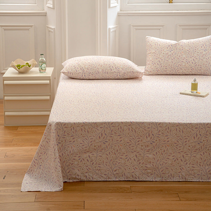Cotton Printed Bed Sheet Single Item Pastoral Style Flower Single Piece - GM Traders