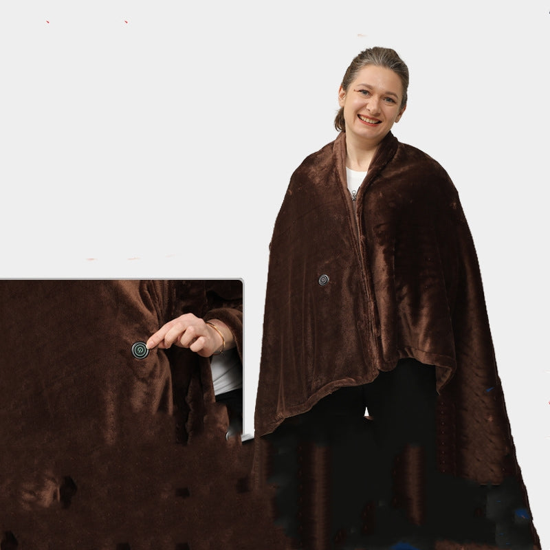 Warm Electric Heated Shawl – Cold-proof Fleece-lined Blanket ❄️