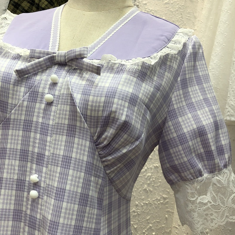 French plaid dress women - GM Traders