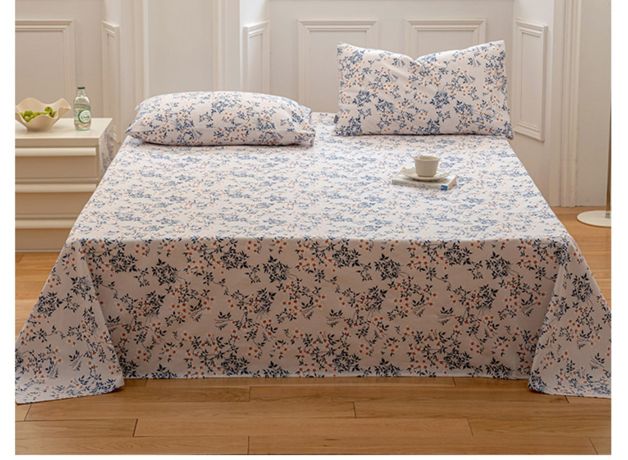 Cotton Printed Bed Sheet Single Item Pastoral Style Flower Single Piece - GM Traders