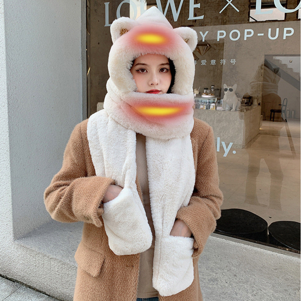 USB Electric Heated Scarf & Hat – Stay Warm in Winter ❄️