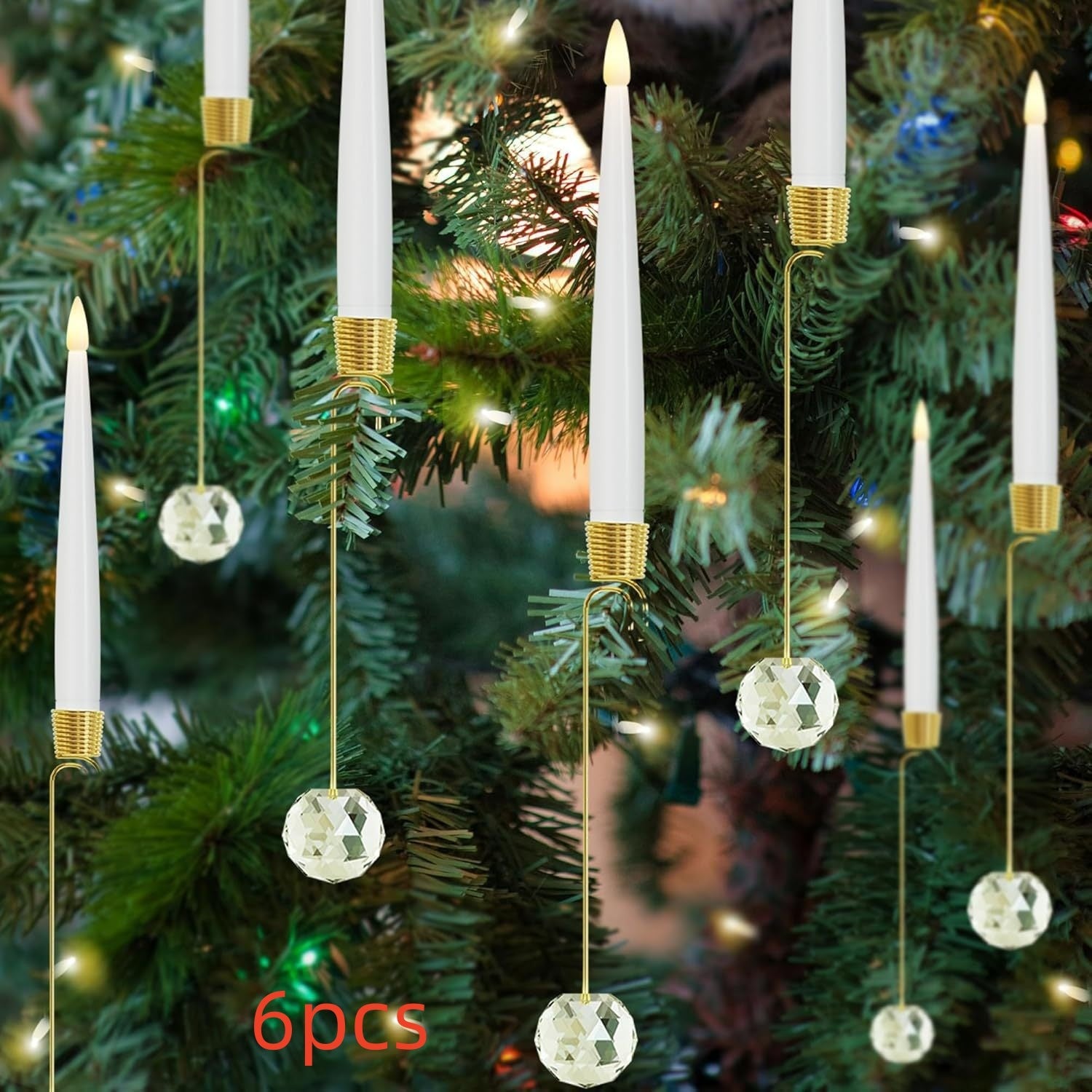 Christmas Candle LED Tree Ornaments – Indoor Holiday Pendant Decorations for Festive Atmosphere