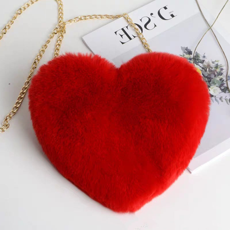 Love Bags For Women Plush Chain Shoulder Bags Valentine's Day Party Bag - GM Traders