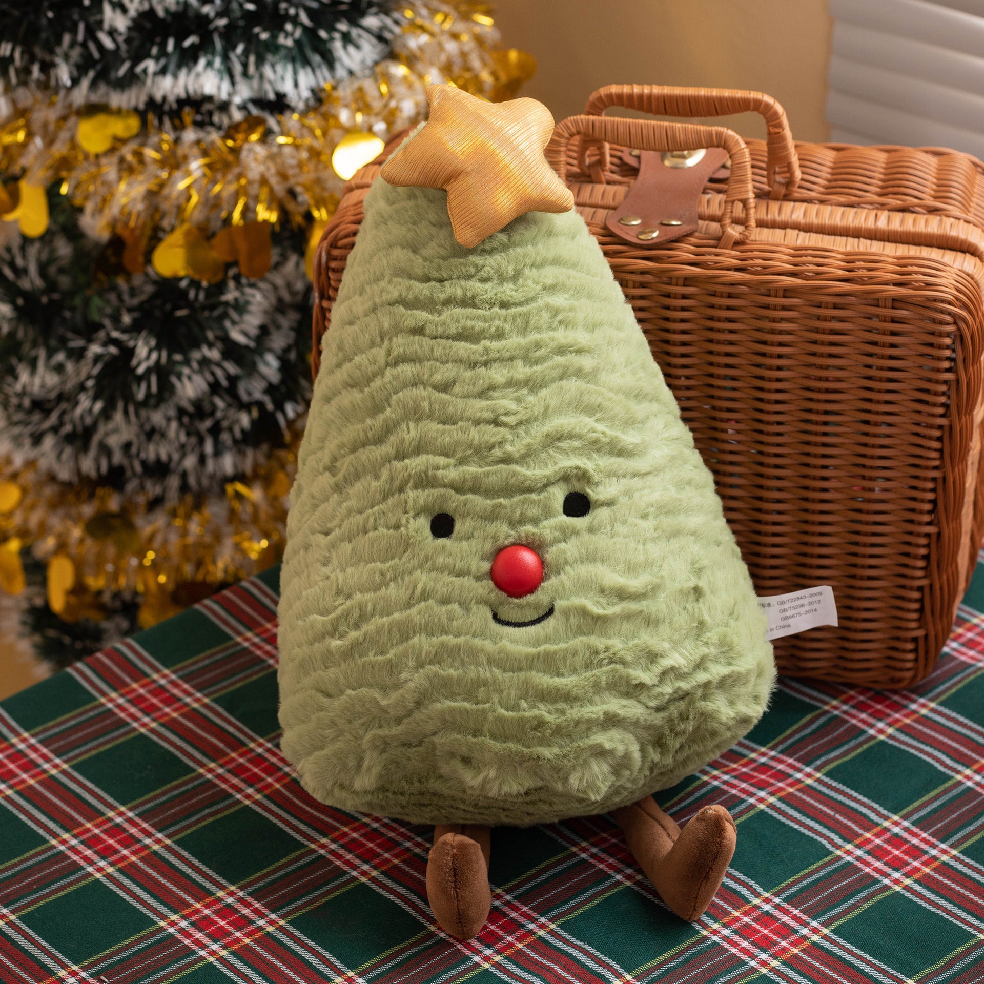 Christmas Tree Plush Pillow – Festive Holiday Decorative Gift Doll