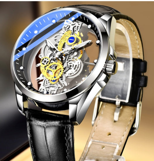 Men Watch Skeleton Automatic Quartz Watch Gold Skeleton Vintage Man Watch Mens Watches Top Brand Luxury - GM Traders