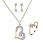 Heart Pendant Jewelry Set Rhinestone Jewellery - GM Traders