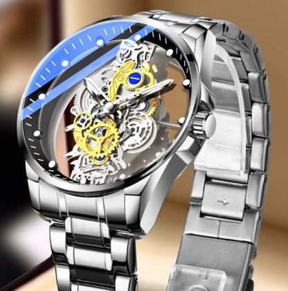 Men Watch Skeleton Automatic Quartz Watch Gold Skeleton Vintage Man Watch Mens Watches Top Brand Luxury - GM Traders