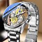 Men Watch Skeleton Automatic Quartz Watch Gold Skeleton Vintage Man Watch Mens Watches Top Brand Luxury - GM Traders