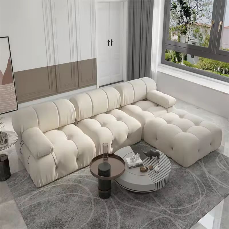 Nordic Modern Fabric Sofa – Light Luxury Living Room Couch with Buckle Design🛋️✨ - GM Traders