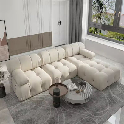 Nordic Modern Fabric Sofa – Light Luxury Living Room Couch with Buckle Design🛋️✨ - GM Traders