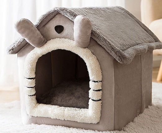 Foldable Dog & Cat House – Winter Warm Pet Kennel ❄️