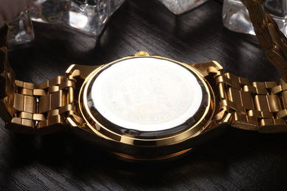 “Men’s & Women's Luxury Gold Watch – Stainless Steel Dress Timepiece” ⌚✨ - GM Traders