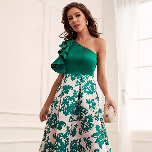 Elegant Digital Printing Dress Women - GM Traders