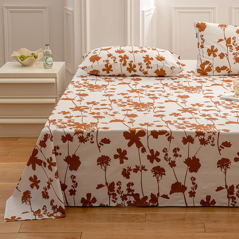 Cotton Printed Bed Sheet Single Item Pastoral Style Flower Single Piece - GM Traders