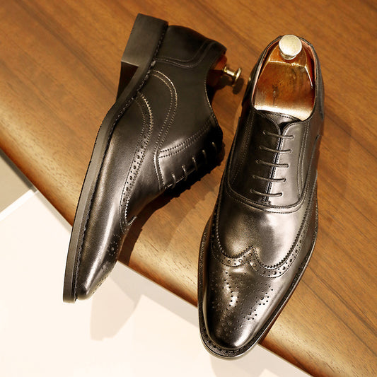 Men's Leather Shoes Shoes Rubber Sole Leather Shoes Oxford Shoes - GM Traders