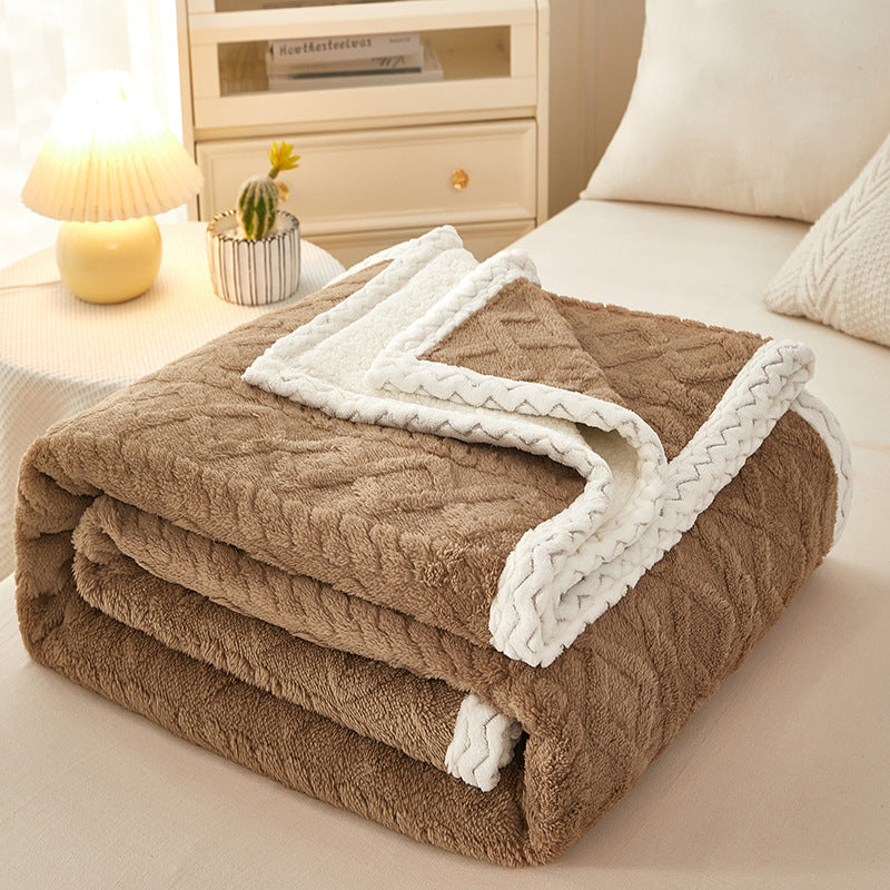 Double-Thickened Warm Coral Fleece Sofa Blanket – Multiple Colors (100×120CM to 200×230CM)