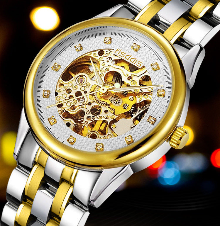 New Foreign Trade Luminous Mechanical Watches, Automatic Hollowing, Men's Fashion Trend, Steel Machinery Watches - GM Traders