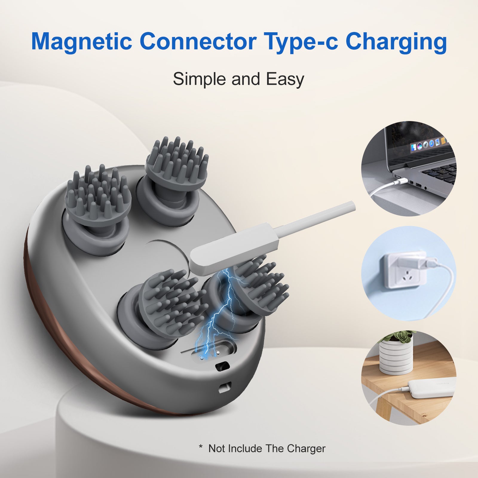 Hair Relaxation Tool 3D Massage Comb Smart Scalp Massager Relieves Fatigue Essential For Home And Office Rechargeable Massager - GM Traders