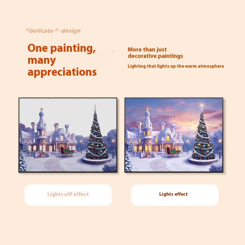 Christmas Mini Bluetooth Speaker Frame with LED Lights – Festive Painting Gift Décor