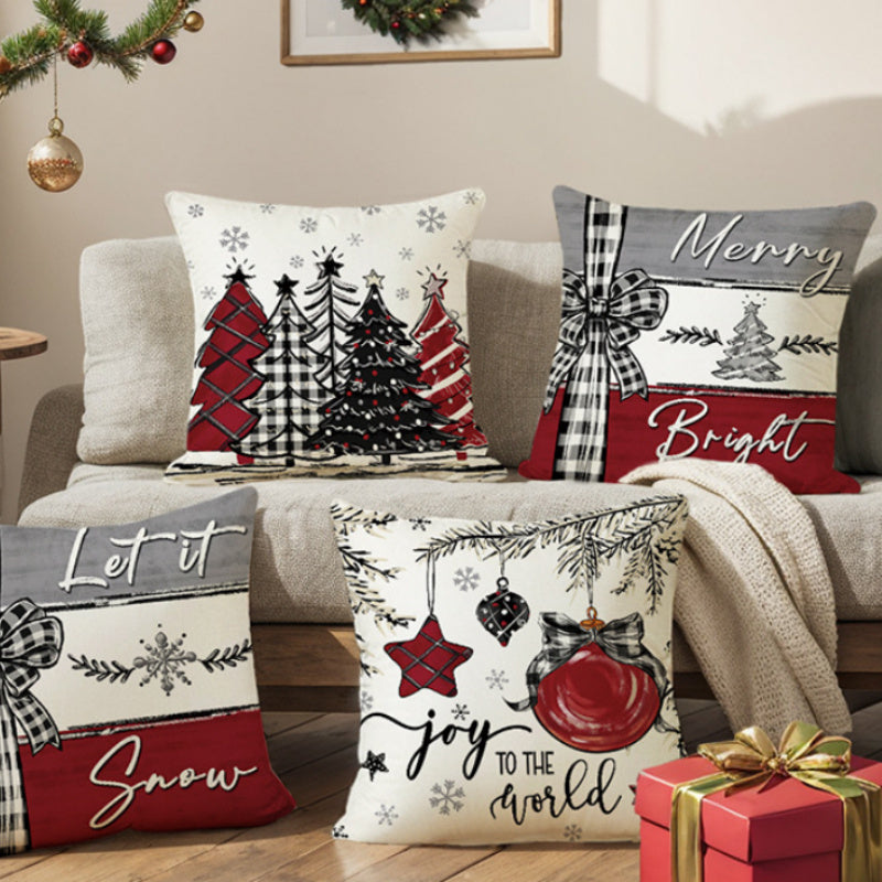 Christmas Cushion Cover Pillowcase – Merry Christmas Home Decoration, Xmas Ornament, Happy New Year Gift 2024