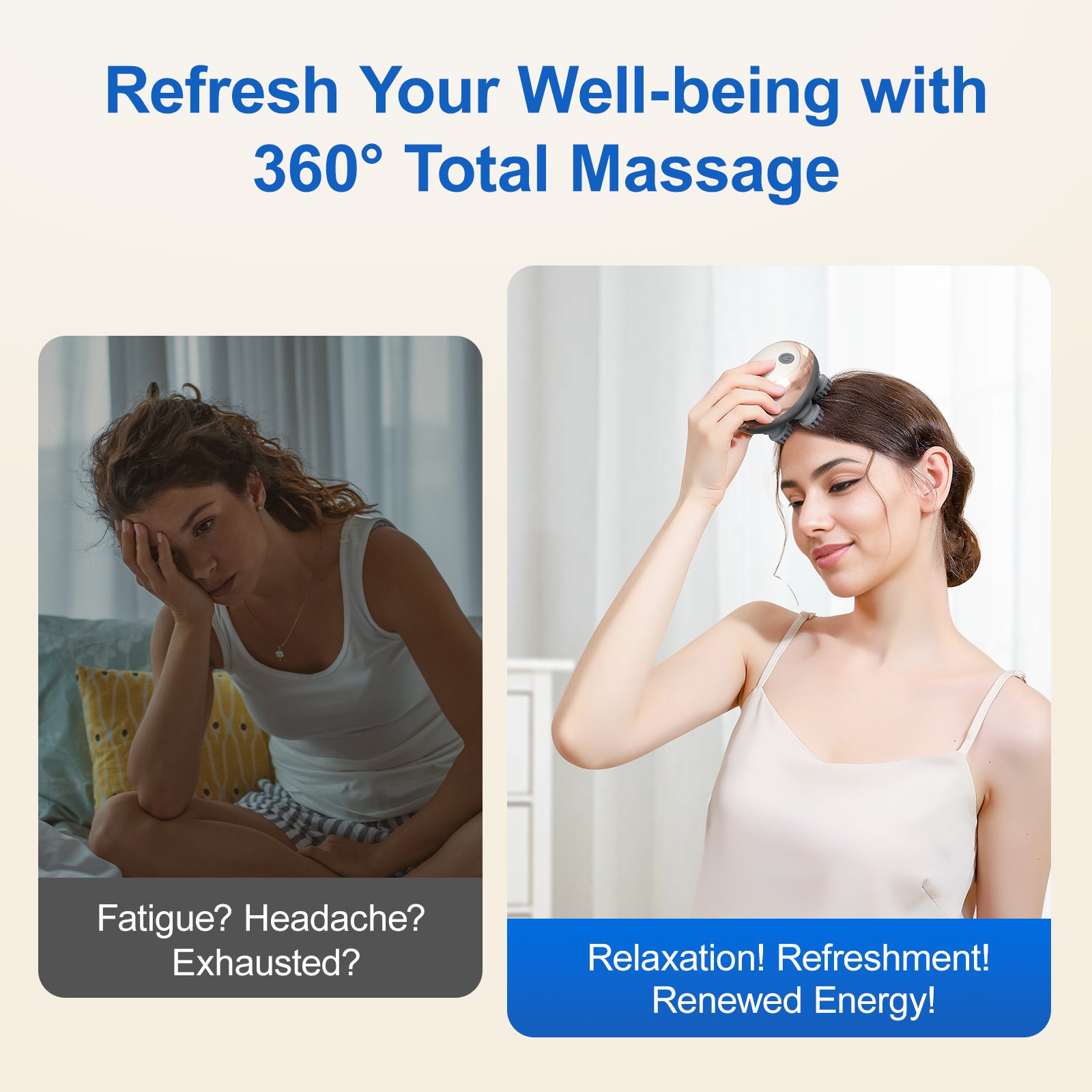 Hair Relaxation Tool 3D Massage Comb Smart Scalp Massager Relieves Fatigue Essential For Home And Office Rechargeable Massager - GM Traders