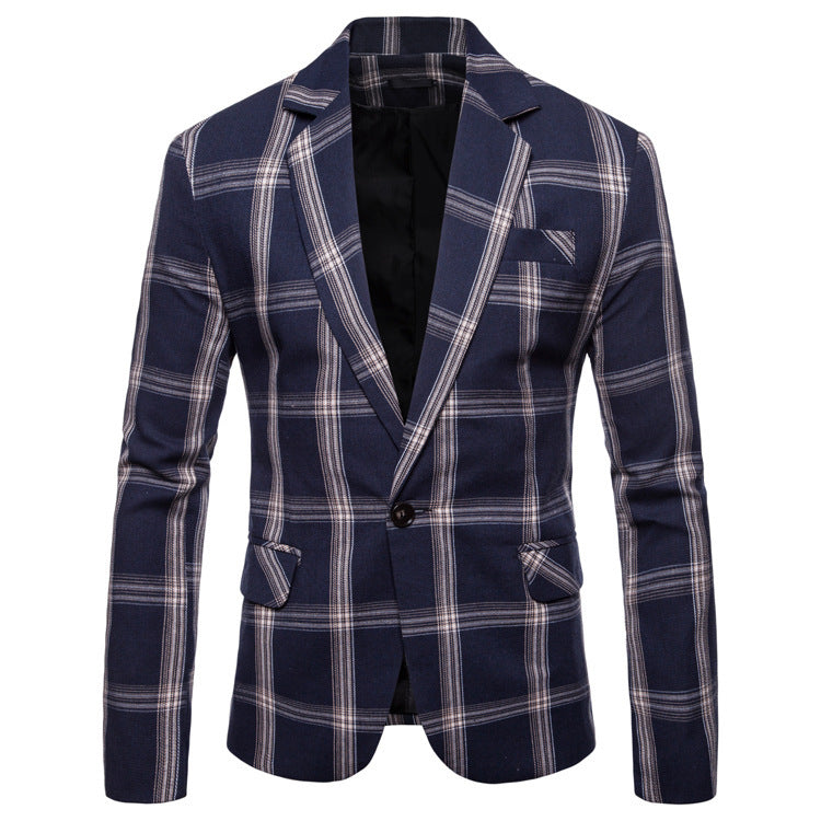 Men’s Casual Plaid Blazer – Small Suit Coat for Daily Wear - GM Traders