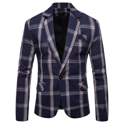 Men’s Casual Plaid Blazer – Small Suit Coat for Daily Wear - GM Traders