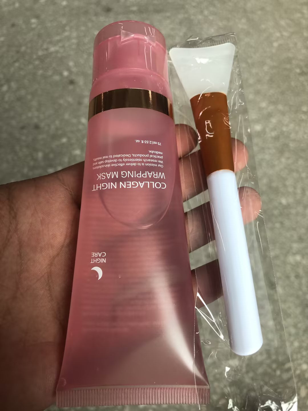 Collagen Night Face Mask 75ml – Firming, Elasticity & Hydration | Anti-Wrinkle Tear-Off Mask with Brush for Skin Repair & Moisturizing | Skin Care Winter