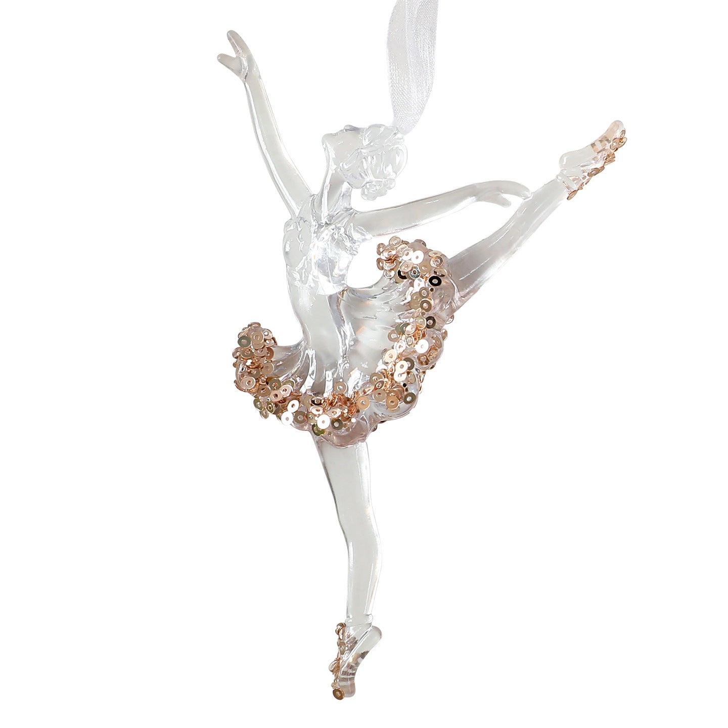 Sequined Acrylic Christmas Pendants – Transparent Holiday Ornaments for Tree, Home & Party Décor