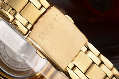 “Men’s & Women's Luxury Gold Watch – Stainless Steel Dress Timepiece” ⌚✨ - GM Traders