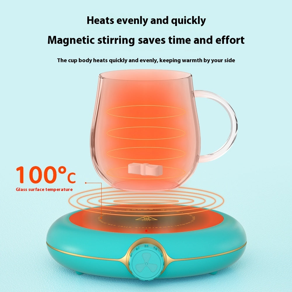 Heating Constant Temperature Magnetic Stirring Coaster – Electric Plug-In Mug Warmer with Push-Button Control