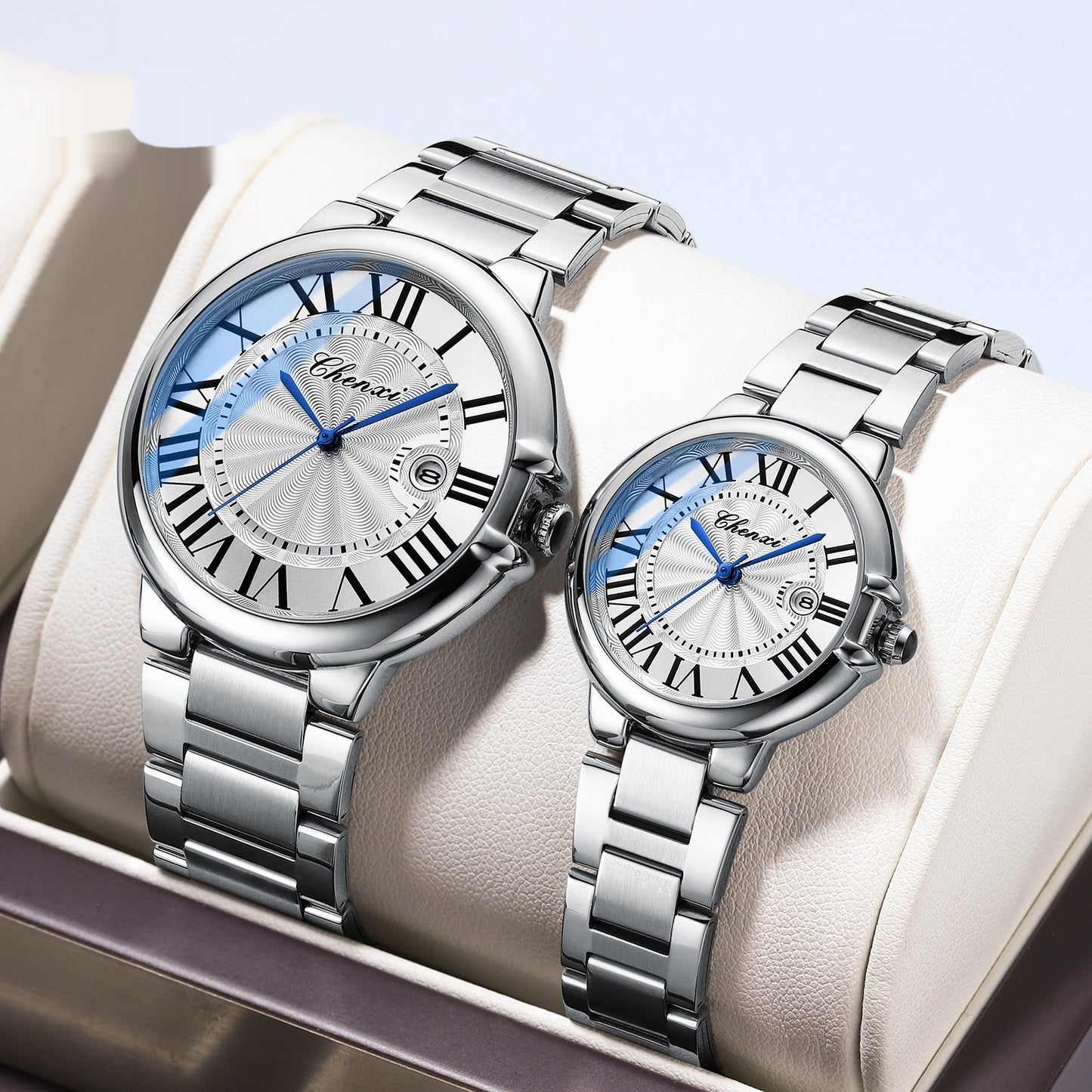 Roman Couple Watches – Steel Band, Waterproof & Luminous Classic Design” ⌚✨ - GM Traders