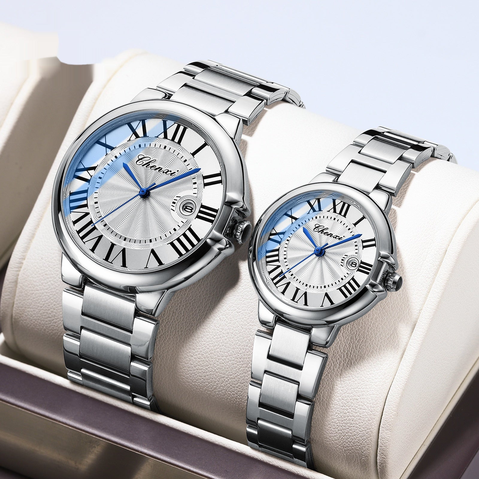 Roman Couple Watches – Steel Band, Waterproof & Luminous Classic Design” ⌚✨ - GM Traders