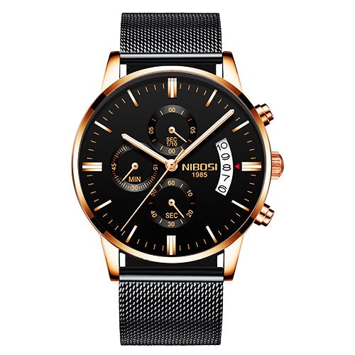Men Watch Chronograph Sport Mens Watches Top Brand Luxury Waterproof Full Steel Quartz Gold Clock Men Relogio Masculino - GM Traders